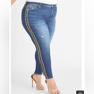 Painted Distressed Skinny Jeans